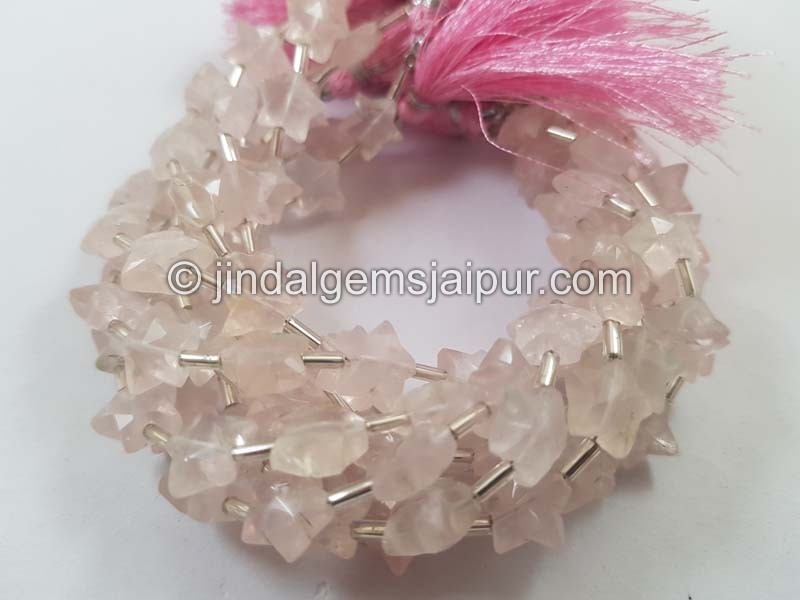 Rose Quartz Faceted Star Beads