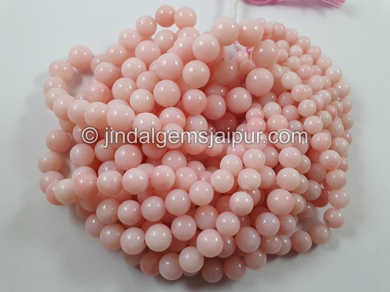 Pink Opal Far Smooth Round Beads