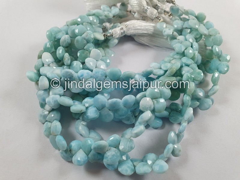 Larimar Shaded Faceted Heart Beads