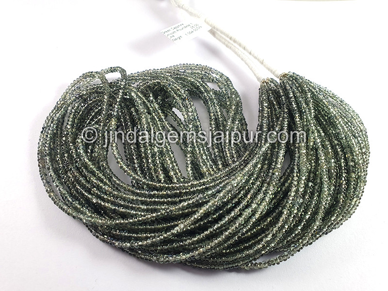 Green Sapphire Smooth Roundelle Shape Beads