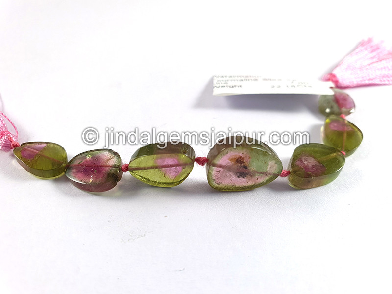 Watermelon Tourmaline Smooth Slices Beads