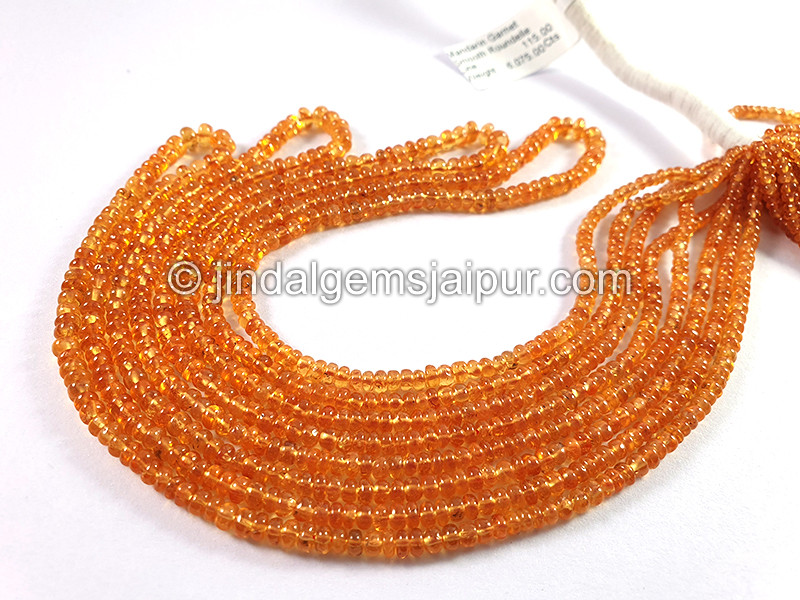 Mandarin Garnet Smooth Roundelle Shape Beads