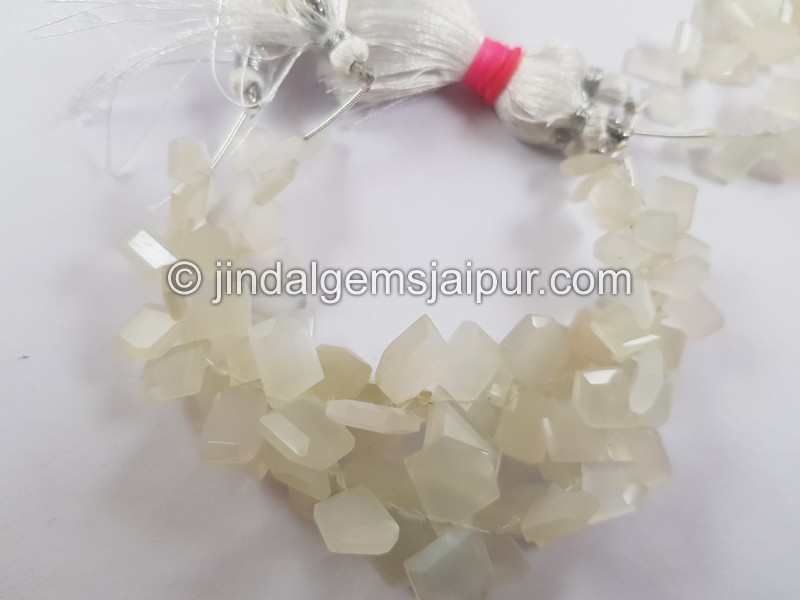 White Moonstone Flat Slice Cut Shape Beads