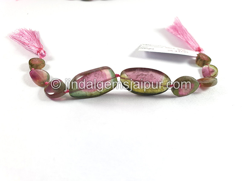 Watermelon Tourmaline Smooth Slices Beads