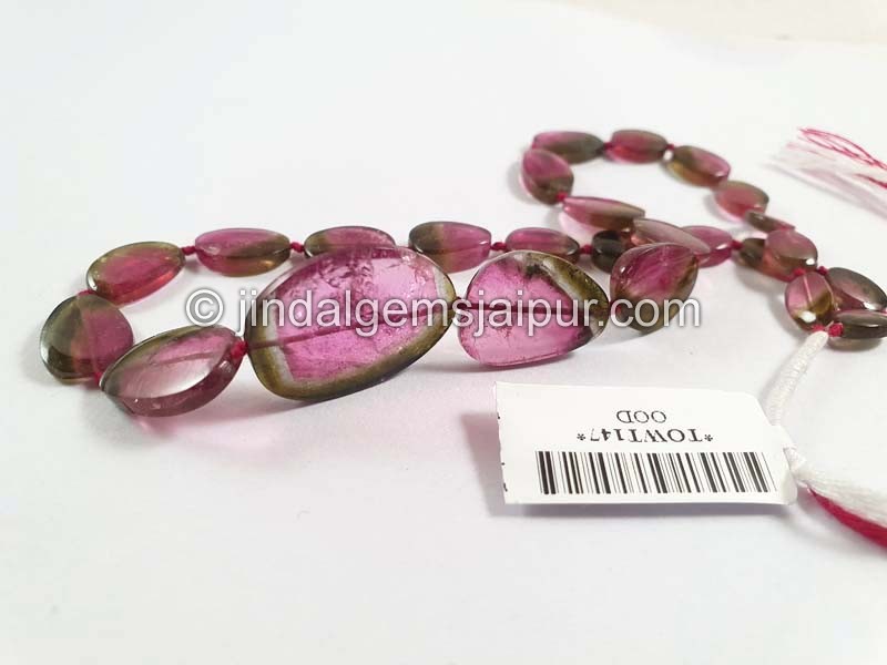 Watermelon Tourmaline Smooth Slices Beads