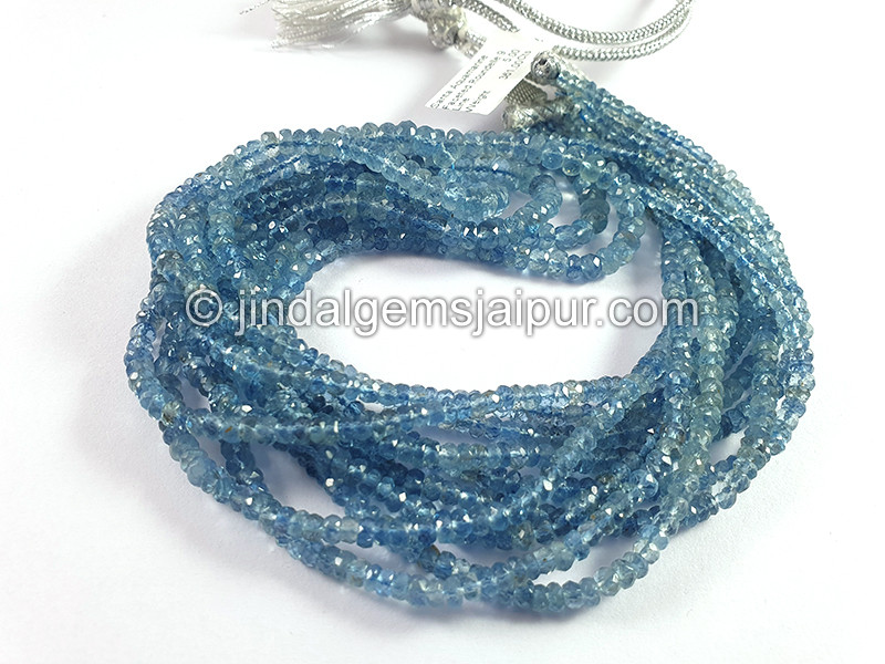 Santa Aquamarine Faceted Roundelle Shape Beads