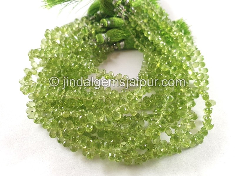 Peridot Faceted Drops Beads