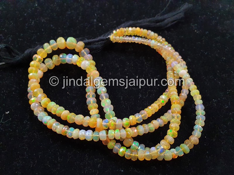 Orange Ethiopian Opal Far Faceted Roundelle Beads