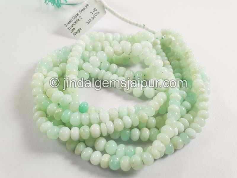 Green Opal Smooth Roundelle Shape Beads