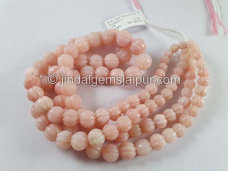 Pink Opal Carving Ball Beads