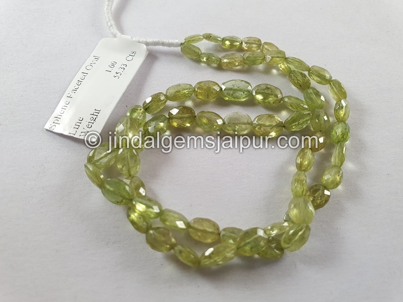 Sphene Faceted Oval Beads