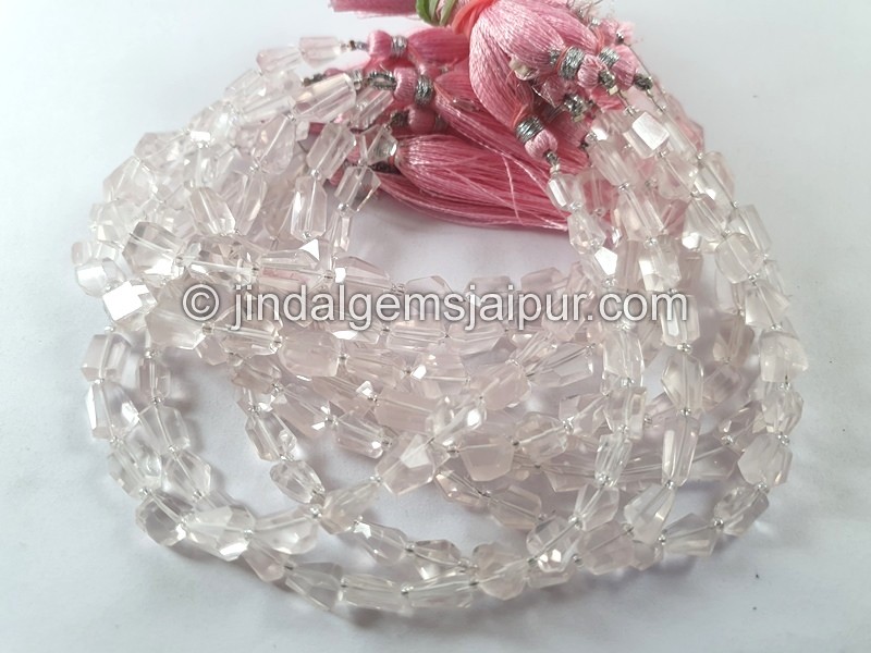 Rose Quartz Faceted Nugget Beads