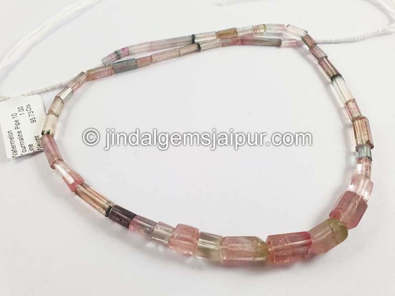 Watermelon Tourmaline Pipe Shape Beads