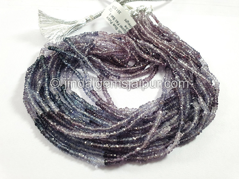 Multi Indigo Spinel Faceted Roundelle Shape Beads