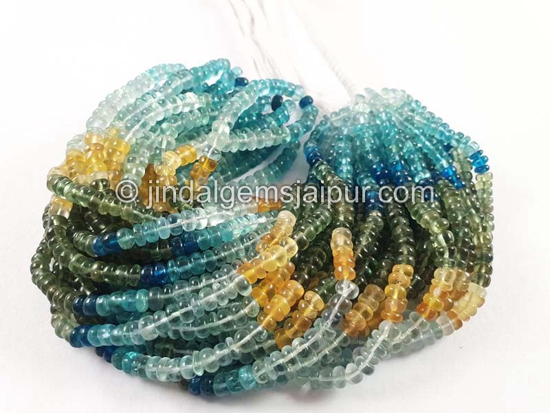 Multi Apatite Smooth Roundelle Beads