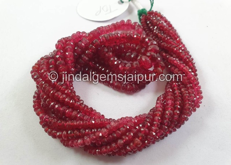 Red Spinel Faceted Roundelle Beads