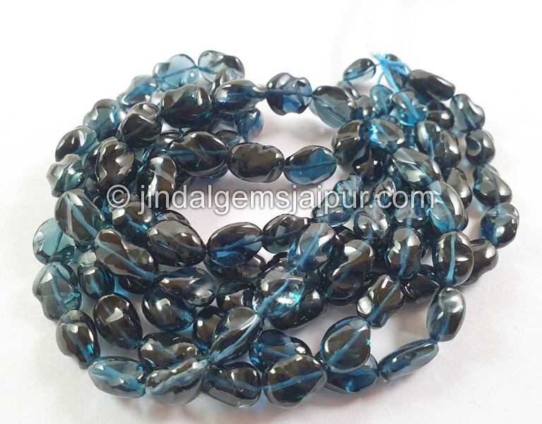 London Blue Topaz Smooth Irregular Nuggets Beads
