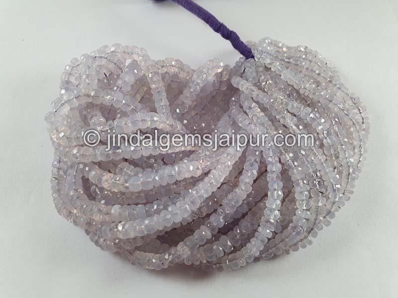 Scorolite Or Lavender Quartz Faceted Roundelle Beads