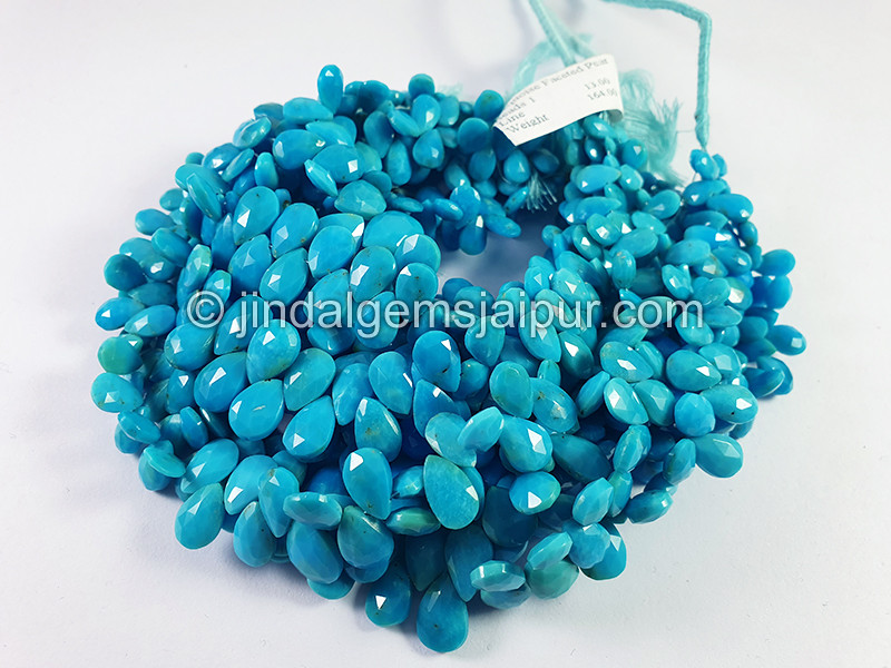 Turquoise Faceted Pear Shape Beads