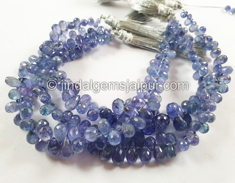 Bi Color Tanzanite Faceted Drops Beads