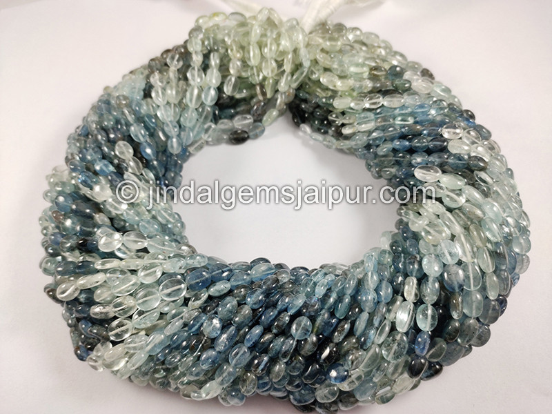 Santa Maria Aquamarine Shaded Smooth Oval Shape Beads