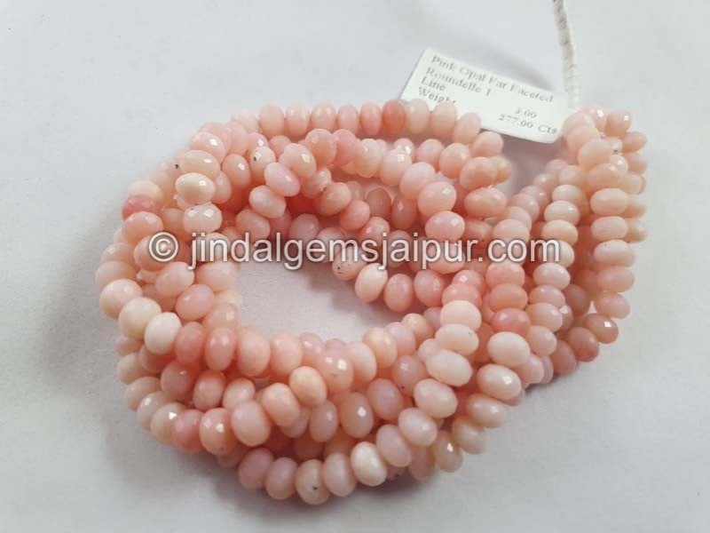 Pink Opal Shaded Far Faceted Roundelle Beads