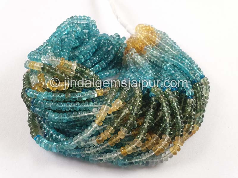 Multi Apatite Smooth Roundelle Beads