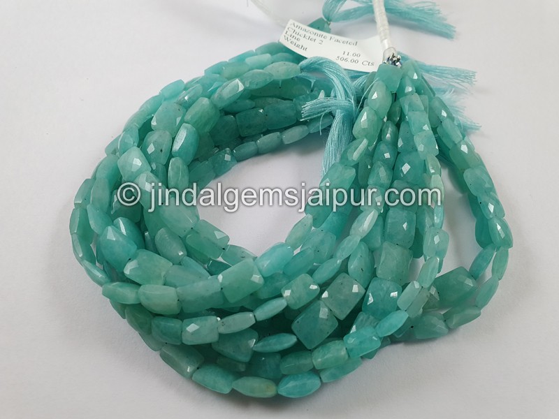 Amazonite Faceted Chicklet Beads