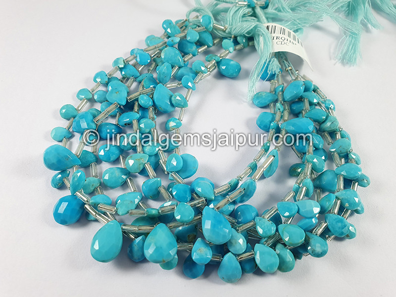 Turquoise Faceted Pear Shape Beads