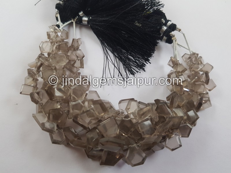 Smoky Flat Slice Cut Beads