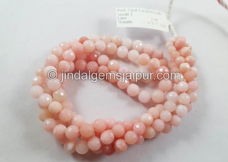 Pink Opal Faceted Round Balls Shape Beads