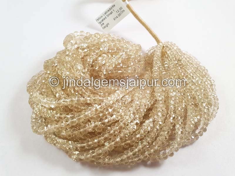 Yellow Labradorite Faceted Roundelle Beads