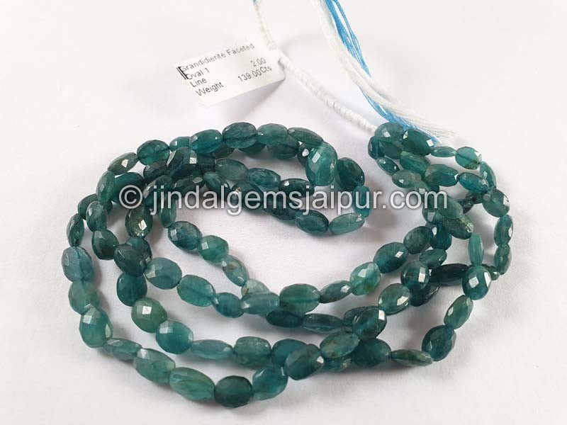 Indicolite Grandidierite Faceted Oval Beads