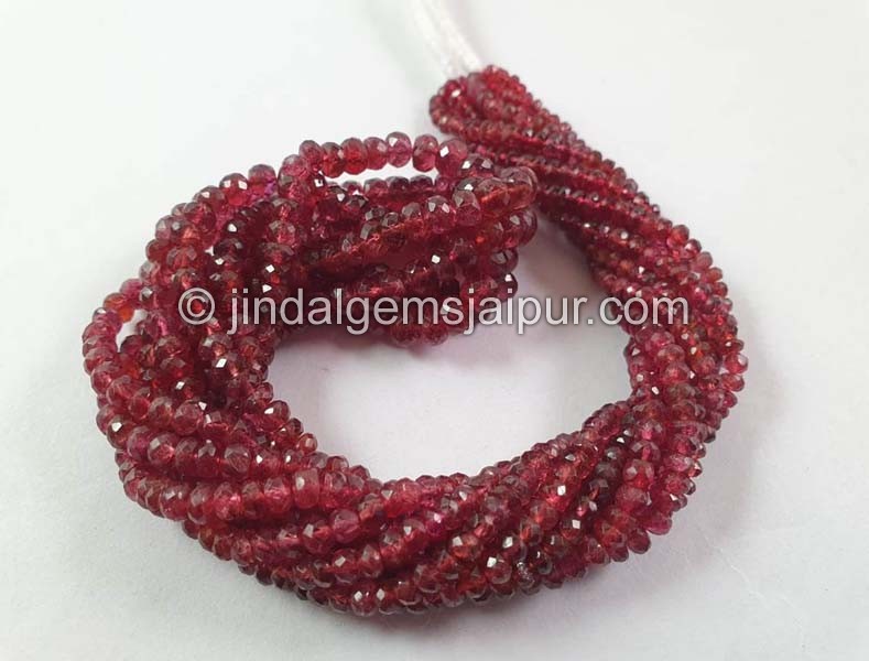 Red Spinel Faceted Roundelle Beads