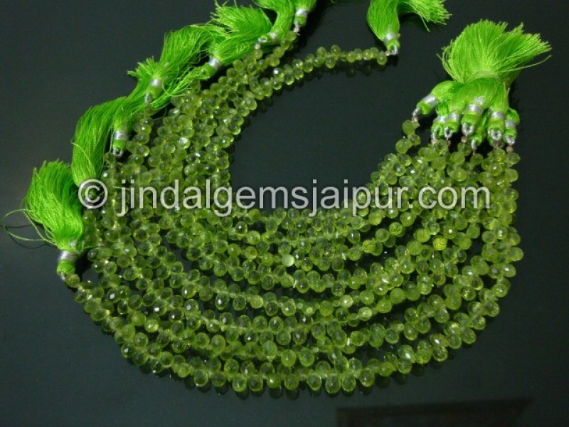 Peridot Faceted Drops Shape Beads