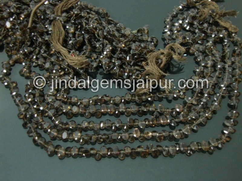 Smokey Cut Oval Beads